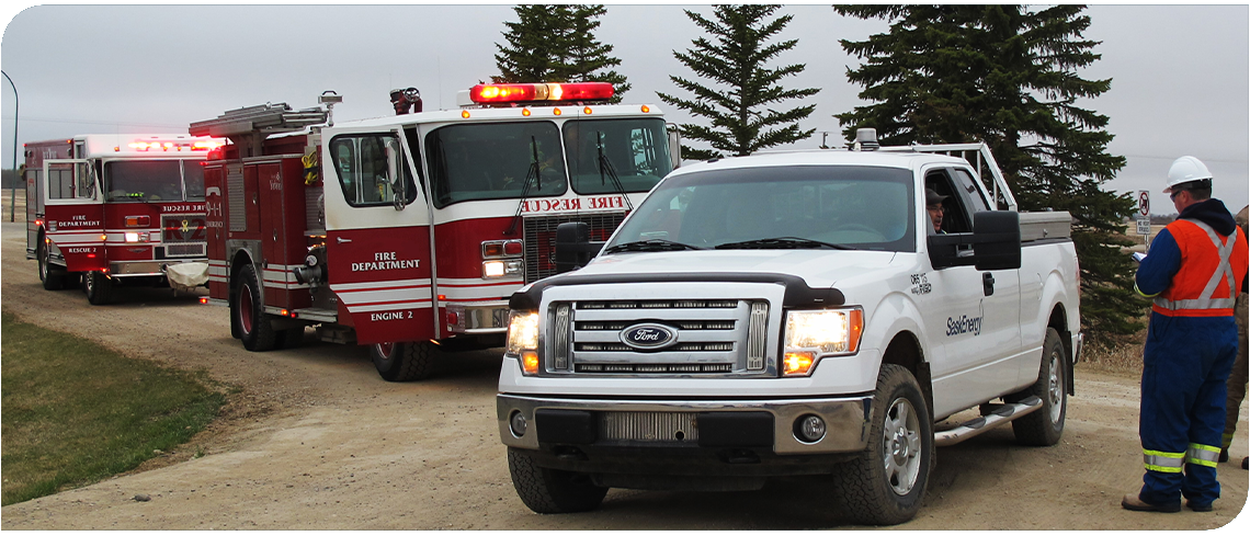 SsskEnergy truck and fire truck