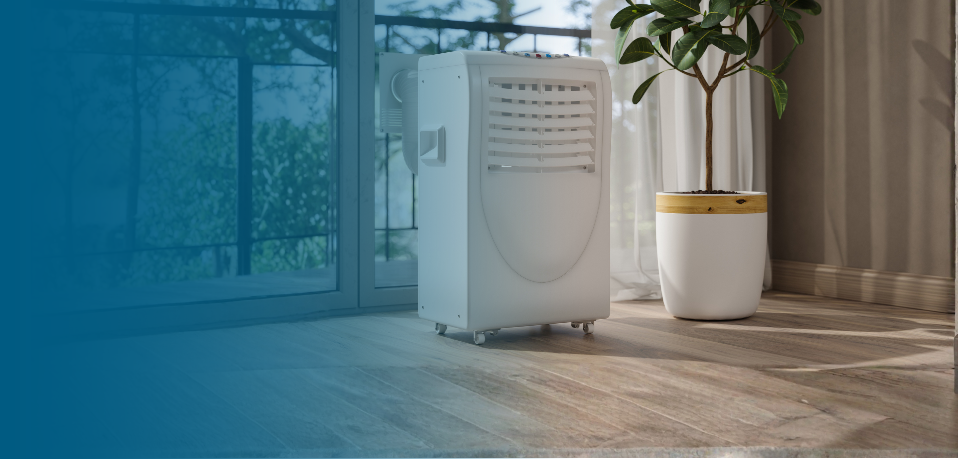 Portable AC unit venting out window